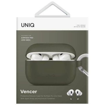 Etui ochronne na słuchawki UNIQ Vencer do AirPods Pro 2 gen. Silicone zielony/moss green