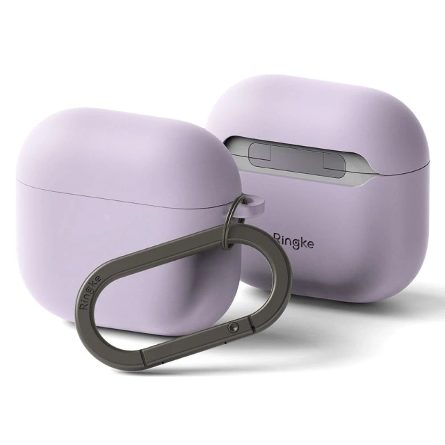 Apple AirPods 4 Hülle Ringke Silikon Hellviolett Karabiner