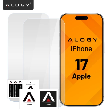 Zestaw 3w1 Etui Hybrydowe MagSafe + 2x Szkło Hartowane do Apple iPhone 17, Wzmocniona Ochrona, Odporne i Precyzyjnie Dopasowane, Alogy 3in1 Case Pack™ – Czarne