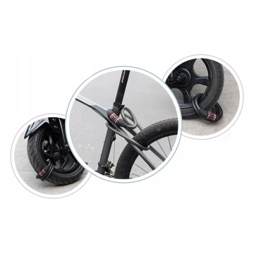 Rockbros RKS507-1BK Fahrradschloss mit Zahlenkombination 1,8 m – Schwarz