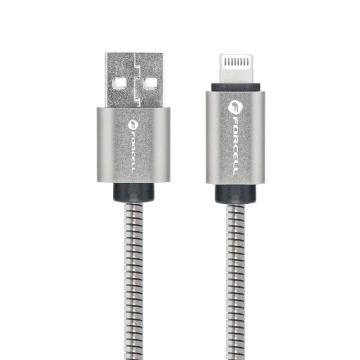 Kabel USB-A auf Lightning 12W 1m Forcell Stalowy Apple iPhone iPad