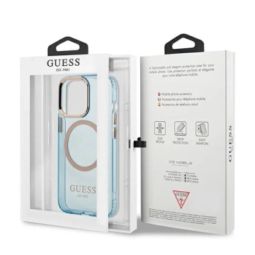 Etui Guess GUHMP13LHTCMB für iPhone 13 Pro / 13 6,1" Hartschale Gold Outline Translucent MagSafe