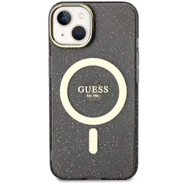 Etui Guess GUHMP14SHCMCGK für iPhone 14 6,1" Hardcase Glitter Gold MagSafe