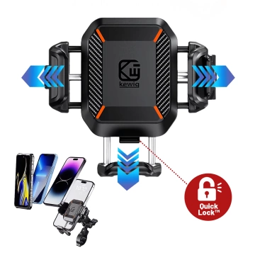 KEWIG M33-C1 Handyhalterung für Motorradlenker mit Anti-Schock-System für Motorrad, Quad, Roller, Schwarz