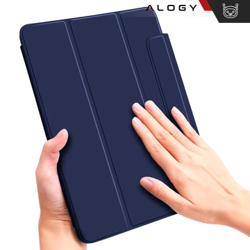 Etui do Apple iPad 10.2" 9/8/7 Gen (2021/2020/2019), Ochronne Smart Case z Klapką i Podstawką, Odporne TPU, Wzmocnione Narożniki, Alogy BookGuard™ – Granatowe