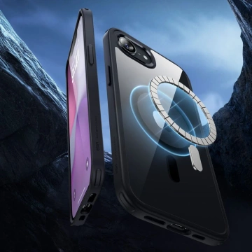 ESR Classic Hybrid HaloLock MagSafe Hülle für iPhone 16e Klar/Schwarz