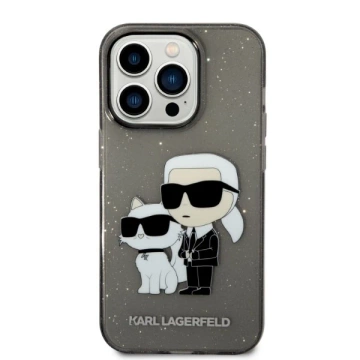 Etui Karl Lagerfeld KLHCP14XHNKCTGK do iPhone 14 Pro Max 6,7" hardcase Gliter Karl&Choupette czarny/black