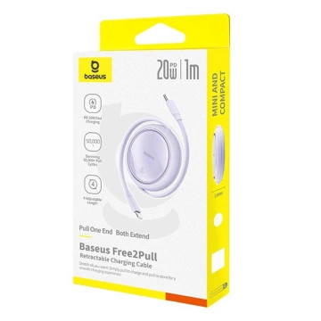 Baseus Free2Pull USB-C-Kabel für iP 20 W 1 m (lila)