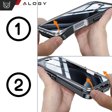 Schutzhülle für Apple iPhone 16 Alogy Shield360 MagCase™️ mit MagSafe-Funktion, inklusive Display- und Kameraschutz, Schwarz