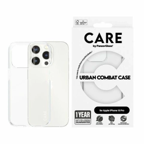 Etui do iPhone 15 Pro CARE by PanzerGlass Urban Combat Case Przezroczysty