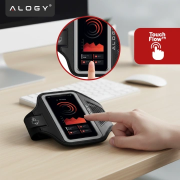 Etui do biegania na ramię do telefonu do 6.7" – wodoodporna opaska sportowa, regulowany pasek, bezpieczne i wygodne mocowanie – Alogy WaterProof Sport ArmBand™ Czarna