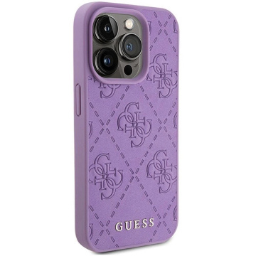 Original GUESS Hardcase GUHCP15XP4EPMU Hülle für iPhone 15 PRO MAX (Quilted 4G Classic / Hellviolett)