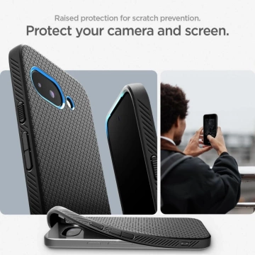 Google Pixel 9a Spigen Liquid Air Schwarze Schutzhülle