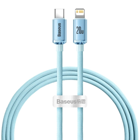 Baseus Crystal Shine Series USB Type C - Lightning Kabel Schnellladung Power Delivery 20W 1.2m blau (CAJY001303)