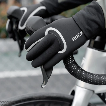 Rękawiczki rowerowe Rockbros Wodoodporne L/XL Czarne