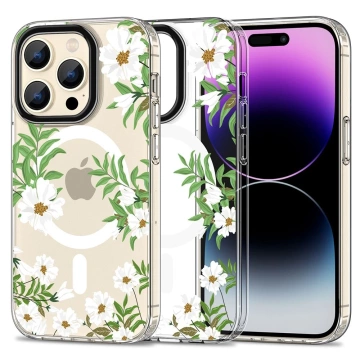 MagMood Schutzhülle für MagSafe für iPhone 15 Pro Max Frühlingsgänseblümchen