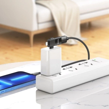 HOCO OTG-Adapter Typ C (Stecker) / Lightning (Stecker) auf USB A (Buchse) 2in1 UA17 Schwarz
