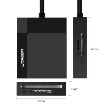 Czytnik kart pamięci UGREEN USB 3.0 SD / micro SD / CF / MS czarny (30231)