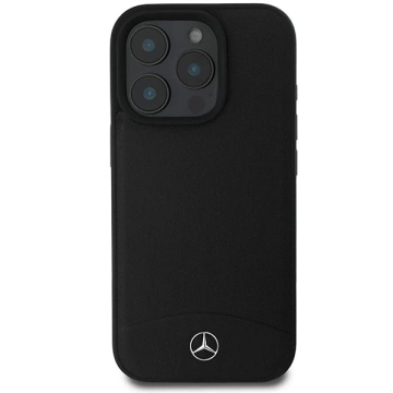 Etui Mercedes do iPhone 16 Pro Max 6.9" Czarne MagSafe Hardcase Textured And Plain Leather 