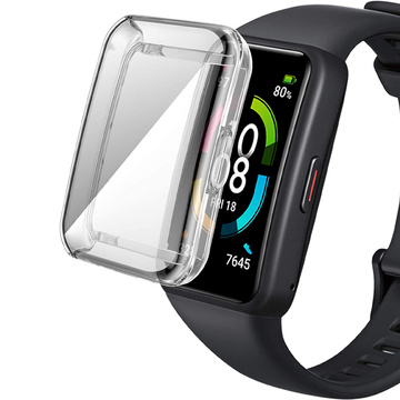 Etui silikonowe nakładka z folią ochronną Alogy do Huawei/ Honor Band 6 Przezroczyste