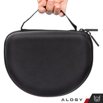 Schutzhülle für JBL Tune 600/510/500/460/450 Kopfhörer, Alogy Hartschalenetui mit Reißverschluss, Schwarz