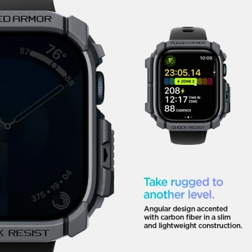 ETUI DO APPLE WATCH 10 (46MM) SZARE DARK GREY SPIGEN RUGGED ARMOR