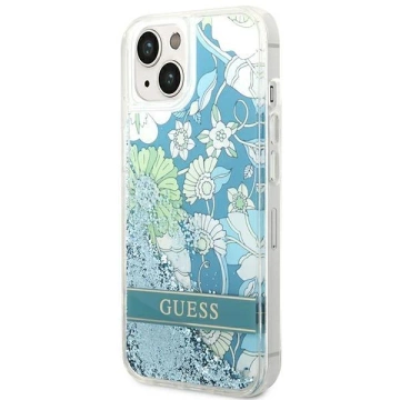 Etui Guess GUHCP14SLFLSN für Apple iPhone 14 6,1" zielony/green Hardcase Flower Liquid Glitter