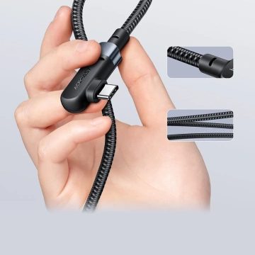 Acefast kątowy kabel USB Typ C - USB Typ C 2m, 100W (20V/5A) czarny (C5-03 Black)