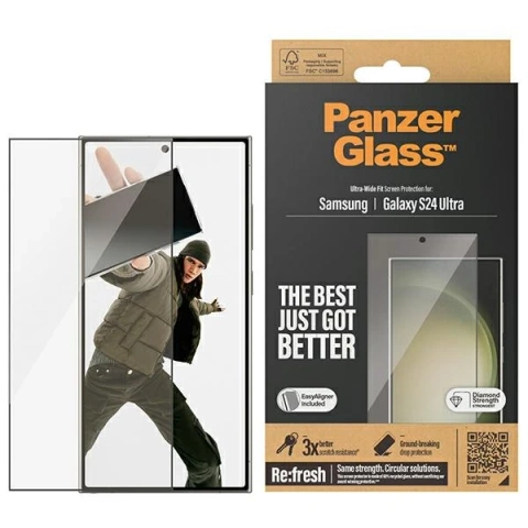 Gehärtetes Glas für Samsung Galaxy S24 Ultra PanzerGlass Refresh Ultra-Wide Fit