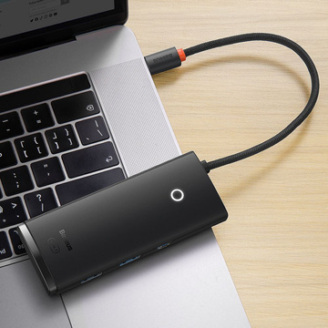 Adapter HUB przejściówka Baseus Lite Series USB-C 2x USB 3.0 4K SD/TF Black