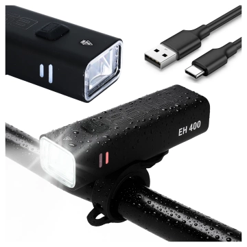 Lampka rowerowa EH 400 przód LED przednia światło roweru regulowane 400 LM 2000mah oświetlenie wodoodporna światełko na rower czarna