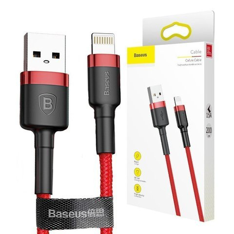 Kabel 2m Baseus Keviar USB Lightning für iPhone iPad iPod 1.5A Czerwony