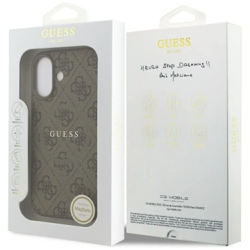 Etui Guess 4G Ring Classic Logo MagSafe do iPhone 17 brązowe