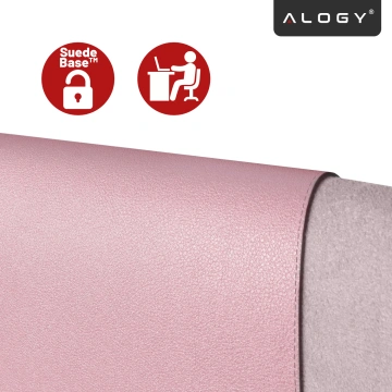 Schreibtischunterlage 90 × 45 cm – rutschfeste Schutzmatte aus elegantem PU-Kunstleder, für Maus und Tastatur, stilvoll und langlebig – Alogy WorkMat™ Pink