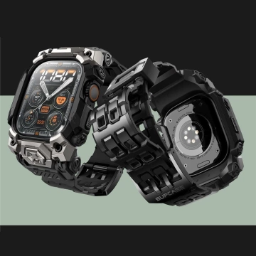 Apple Watch Ultra 1/2 (49 mm) Schwarzes SUPCASE Unicorn Beetle Ore-Gehäuse mit Armband