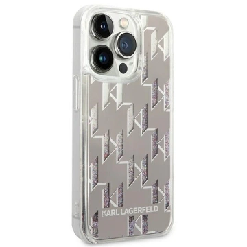 Etui Karl Lagerfeld KLHCP14XLMNMS do iPhone 14 Pro Max 6,7" hardcase Liquid Glitter Monogram srebrny/silver