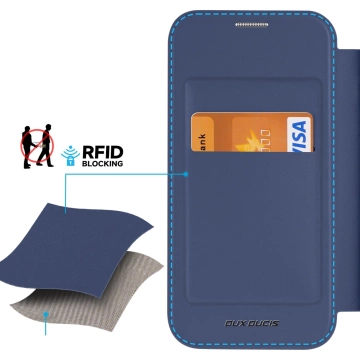 Dux Ducis Skin X Pro Hülle für Apple iPhone 15 Plus Magnetische MagSafe Flip Cover – Blau