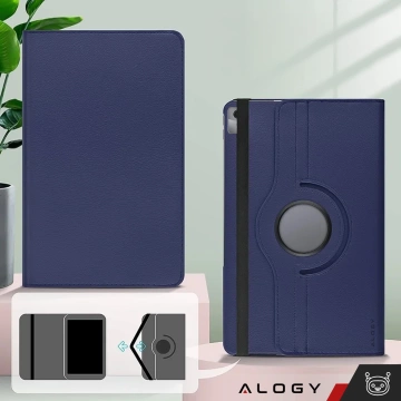Etui 360 do Lenovo Tab K11 / K11E 11” M11 10.95" TB330FU / TB330XU / TB331FC obrotowe pokrowiec obudowa z klapką na tablet Case Alogy Granatowe