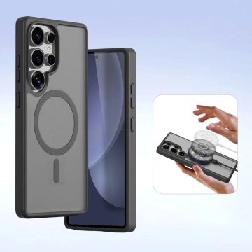 Etui do Samsung Galaxy S25 Ultra Dux Ducis Lawa Skórzane Czarne