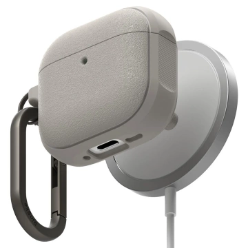 Etui do Apple AirPods 4 Ringke Onyx MagSafe Warm Grey + Karabińczyk