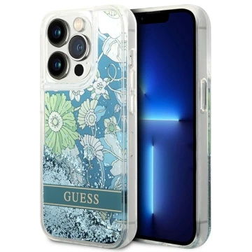 Etui Guess GUHCP14XLFLSN do Apple iPhone 14 Pro Max 6,7" zielony/green hardcase Flower Liquid Glitter