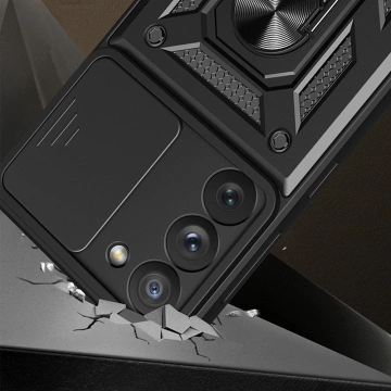 Etui Hybrid Armor Camshield do Samsung Galaxy S23+ pancerny pokrowiec z osłoną na aparat niebieskie