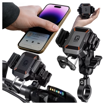 Uchwyt Motocyklowy Rowerowy na kierownicę KEWIG M33-C1 na telefon z systemem przeciwwstrząsowym na motor quada skuter Czarny