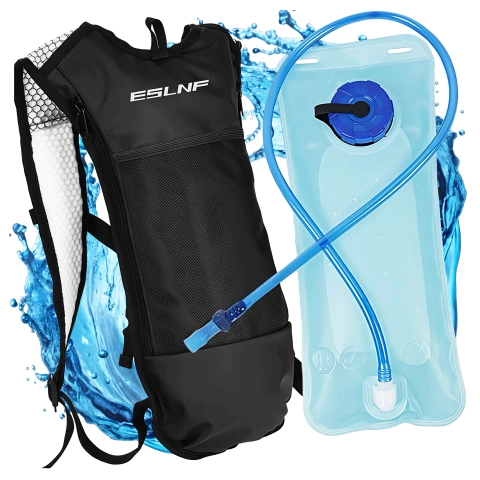 Fahrradrucksack mit 2-Liter-Trinkblase für Radfahrer, Läufer und alle, die gerne Rad fahren, Schwarz