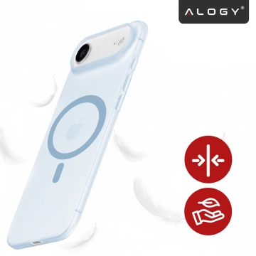 Apple iPhone 17 Air Hülle – Matte MagSafe-Abdeckung mit Linsenschutz, schlank und kratzfest, perfekte Passform – Alogy Skinny MatteCase™ Himmelblau