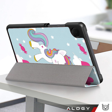 Etui do Samsung Galaxy Tab A11 (X130/X135) / A9 2023 8.7" (X110/X115) obudowa na tablet Case Alogy Book Cover Unicorn Jednorożec niebieskie