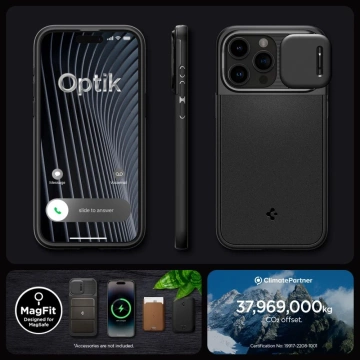 Hülle Spigen Optics Armor Mag Mag Safe für Apple iPhone 15 Pro Schwarz