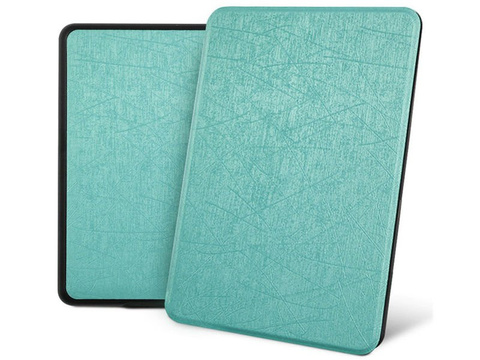 Alogy Leder Smart Case Kindle Paperwhite 4 blaues glänzendes Glas