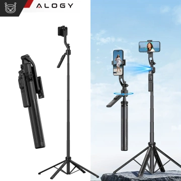 Kijek Selfie Stick Quadrapod Alogy TrackPod 2w1 z uchwytem na telefon i mocowaniem 1/4 Funkcja śledzenia twarzy  kompatybilny z iPhone Android