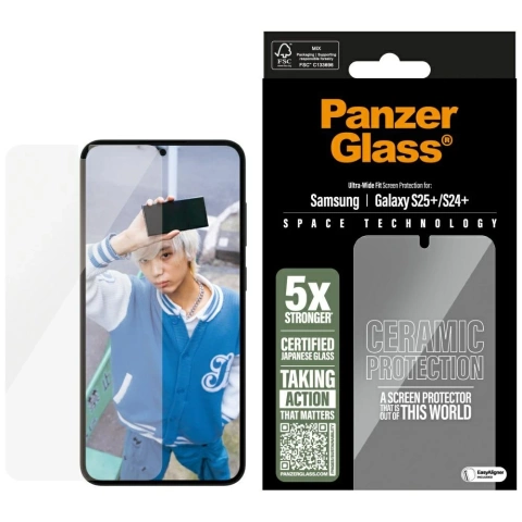 Keramikglas für Samsung Galaxy S25 Plus PanzerGlass Ultra-Wide Fit